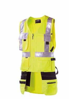 VEST WITH LOOSE POCKETS 632 EN 471, class 2 30% cotton, 245 g/m 2, Cordura 100% polyamide, 240 g/m², heavy-duty, water- and
