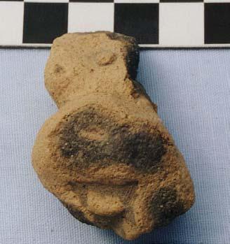 Late Franco Torsos Figurine T-01 (picture not available) is from Unit 1, Level 4 (U1/4, FS# 95). It is a small fragment of a possible female breast.