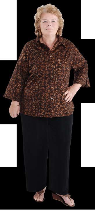 UNDER THE BIG TOP SHIRTS & BLOUSES long sleeve blouse 2276CSVBM BROWN RICE IN COTTON STRETCH $86.00 Slightly thicker stretch cotton for a more wrinkle free look and fit.