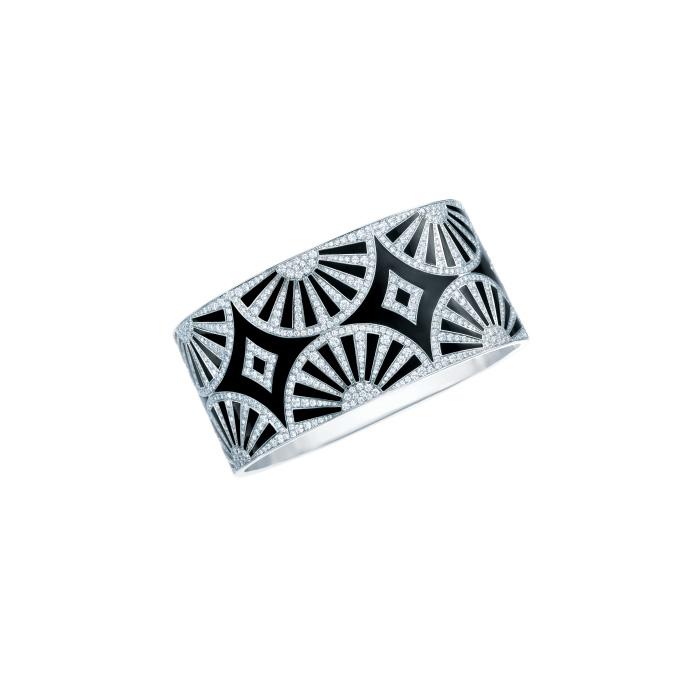 ART DECO IS DISTINGUISHED BY GEOMETRIC PATTERNS IN CRISP BLACK AND WHITE.