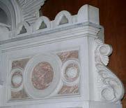 Carved marble altar with high relief details