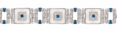 $5,000-7,000 393 Art Deco Platinum, White Gold, Diamond and Emerald Wristwatch Mechanical, marquise-shaped, old European, transitional & single-cut diamonds ap. 4.20 cts.