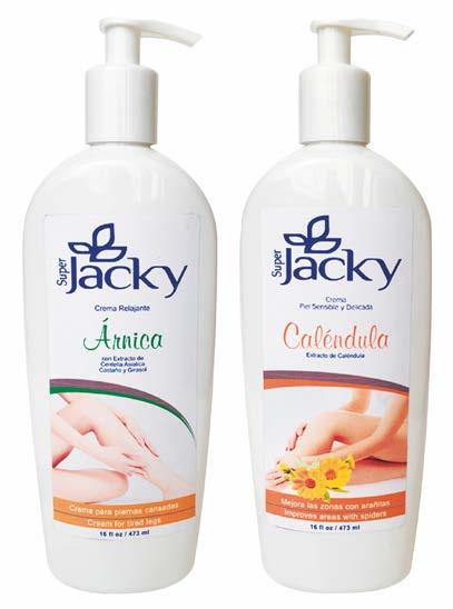 SUPER JACKY HAND & BODY CREAMS with Árnica and Caléndula that