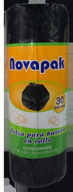 NOVAPAK Plastic bags sold in rolls with three