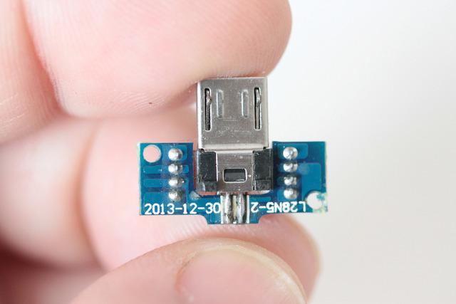 Now is the time to identify VCC and Ground via the Micro USB connector on the charging controller below.