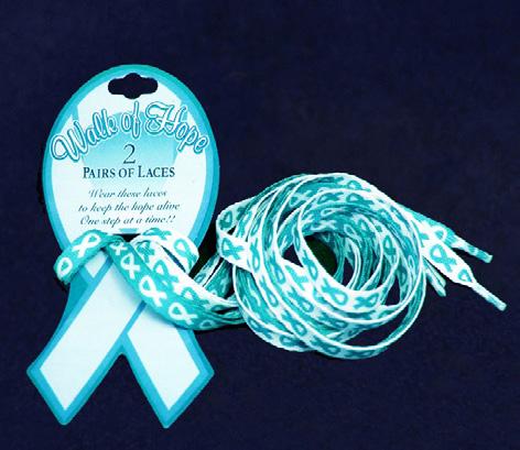 Each white cotton hat has a beautiful teal crystal ribbon on the front.