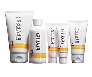 REVERSE BRIGHTENING REVERSE Brightening Regimen is a complete skincare system that combines cosmetic and OTC ingredients to visibly brighten and even skin.
