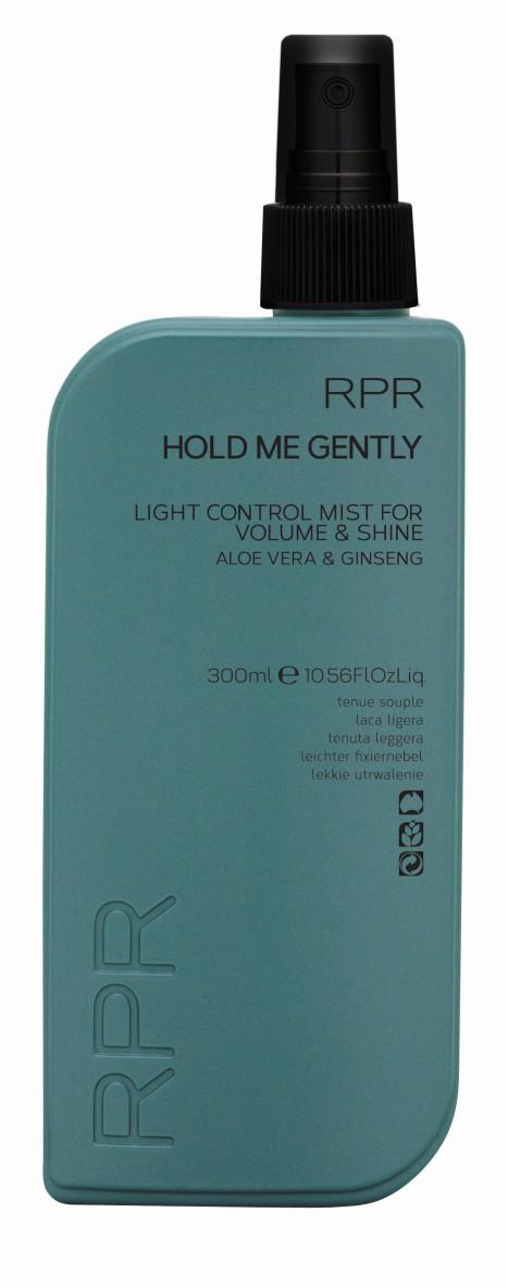 RPR HOLD ME GENTLY LIGHT CONTROL MIST FOR VOLUME & SHINE A light finishing mist for just the right amount of hold and a healthy natural looking shine.