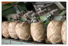 Heavy and coarse yarns/twines are used as ropes/cords and for weaving cloths for sacks and gunny bags.