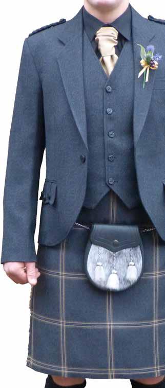 Grey Tweed outfit worn with Hebridean Grey kilt OUTFIT CONSISTS OF: