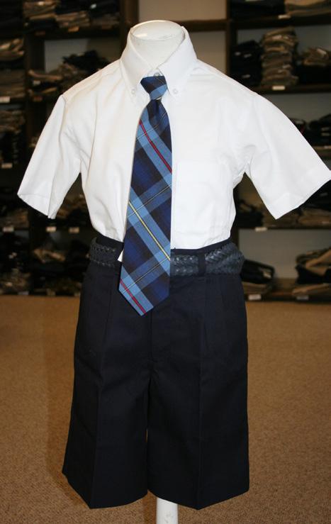 from Navy Flat-front or Pleated Shorts Navy Flat-front or Pleated Pants Black, Brown, or Navy Belt 1 st - 6 th Grades Only