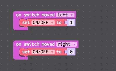 left position will be ON, so set the value to 1, leaving the right position to 0. Conditional If/Then/Else So you now have a variable named ON/OFF that changes depending on the slide switch position.