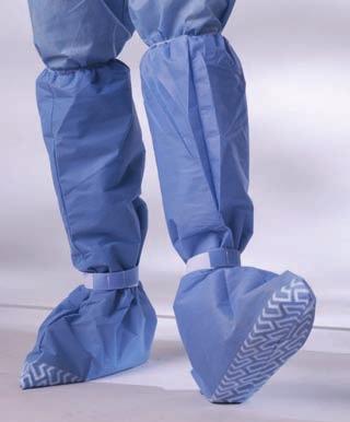 High, X-Large Size 50/bx, 150/cs NON27348P Non-Skid Fluid-Proof Boot Covers Ultrasonically sealed on all sides Seamless; no holes that allow leaking Convenient hook and loop strap allows wearer to