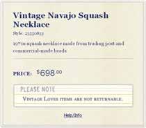 Vintage Navajo Squash Necklace at Free People Clothing