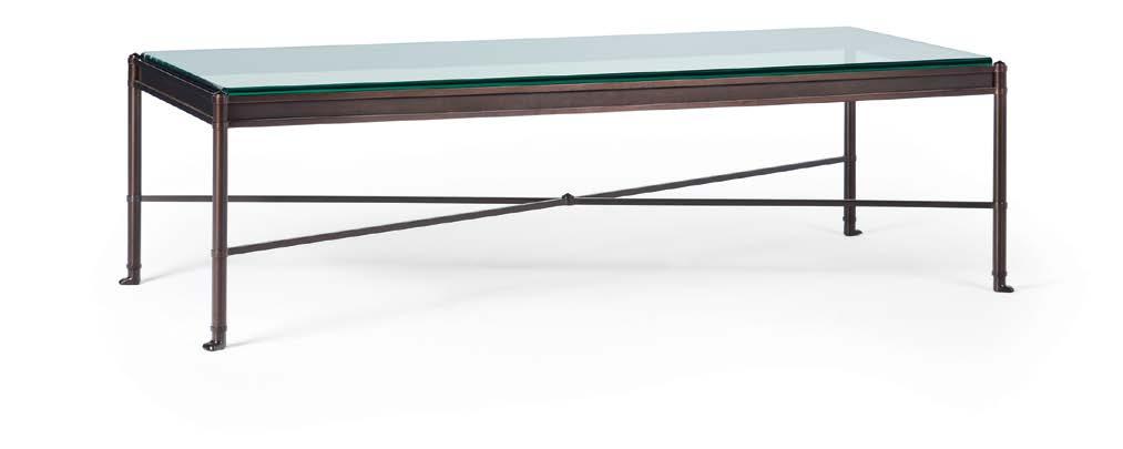 A piece of aeronautical-grade steel incorporated into the tabletop keeps its center from bowing.