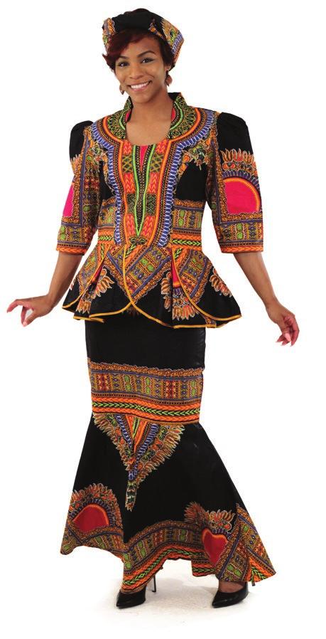 90 African Print Flared Skirt This