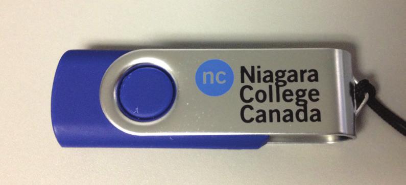 Acceptable uses of the Niagara College logo (USB device used as example product) 1. Use full logo (as shown on pages 4-5) 2.