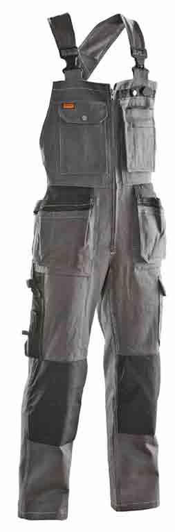 Reflective piping at hem. Pocket for first aid dressing. 3180 Dungarees Elasticated braces. Glove pockets behind chest pockets that are detachable at the bottom edge. Extra wide belt loops.