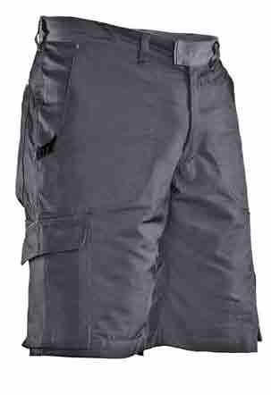 Material: 52% cotton/48% nylon, 230g/m 2. Dirt and water-repellent. Art no: 65262128-9600 steel grey C42 60 Hardwearing work shorts Heavy-duty cotton specially developed for Jobman.