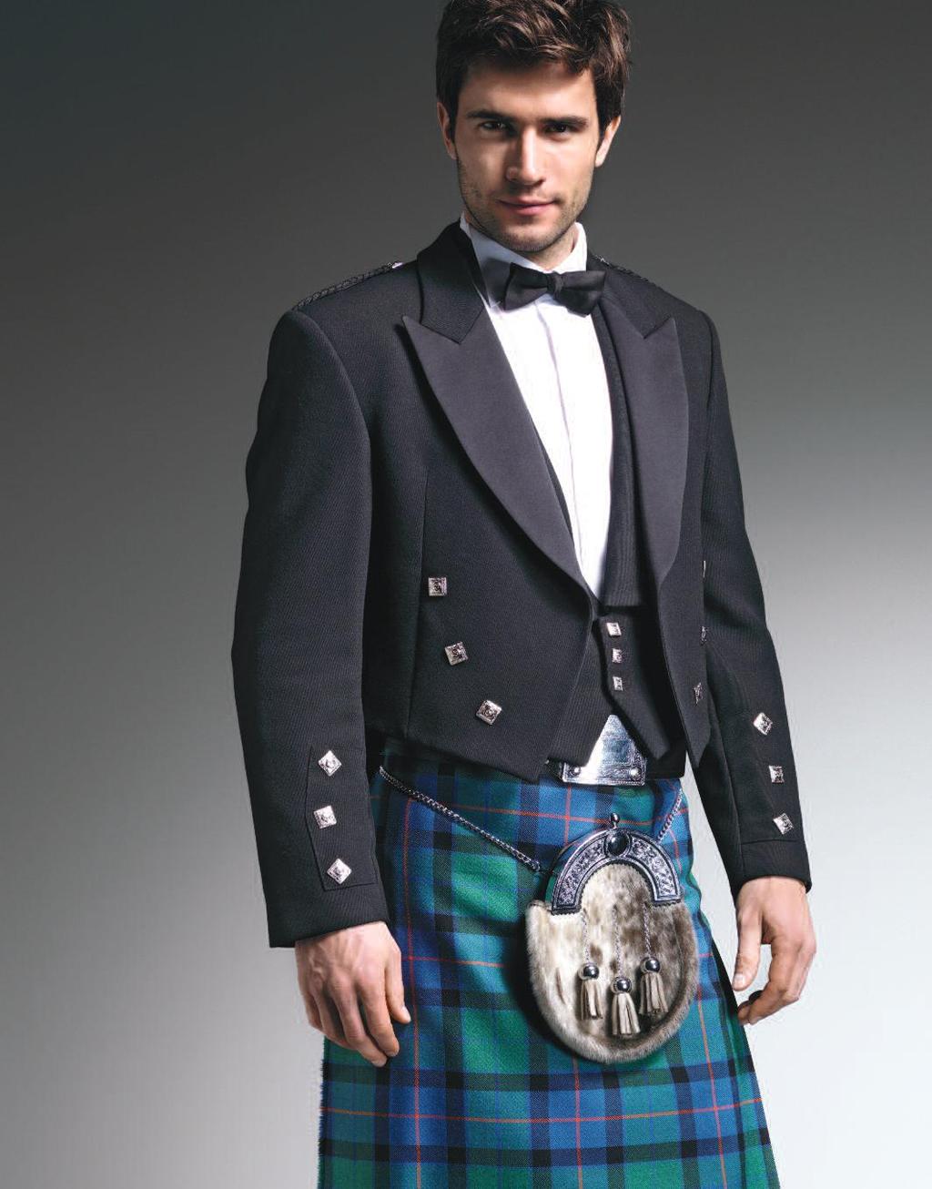 Flower of Scotland Kilt 12 Worn with Black Prince Charlie Jacket, matching
