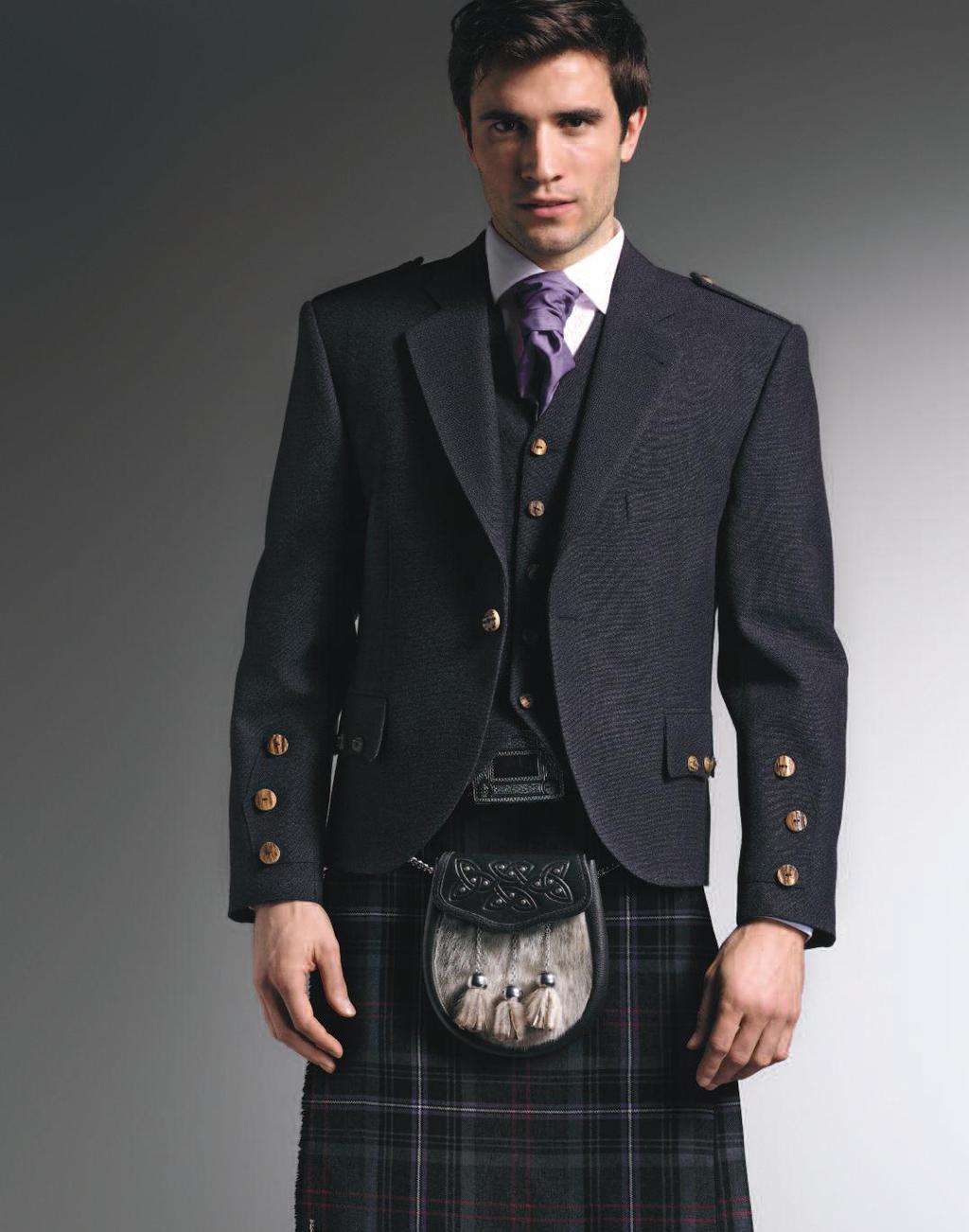 Scottish Spirit Kilt 6 Worn with Grey Tweed Jacket, matching