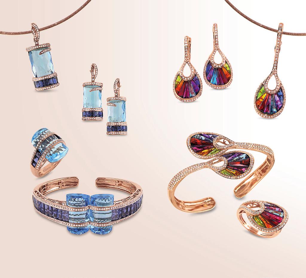 G H rom LLRRI s new Tango ollection, a divine selection of crisp lue Topaz and lustrous Iolite accented with