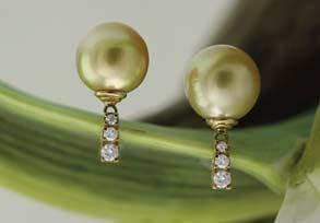 5mm golden south sea pearl and diamond