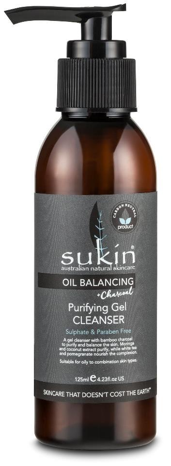 OIL BALANCING PURIFYING GEL CLEANSER OIL BALANCING FACE Actives: Suitable for: How to use: Tips: Size/Price: Oil Balancing with Charcoal PURIFYING GEL CLEANSER A gel based every day cleanser enriched