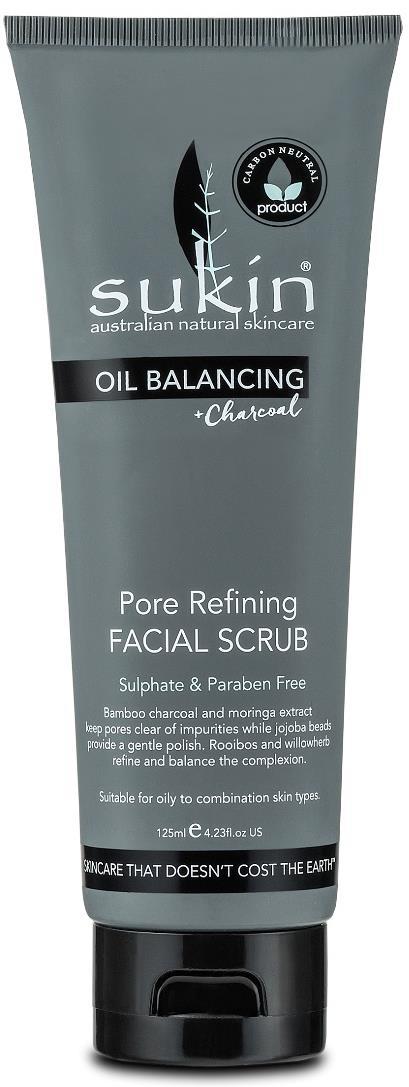 OIL BALANCING PORE REFINING FACIAL SCRUB OIL BALANCING FACE Actives: Suitable for: How to use: Tips: Size/Price: Oil Balancing with Charcoal PORE REFINING FACIAL SCRUB A deeply refining base of