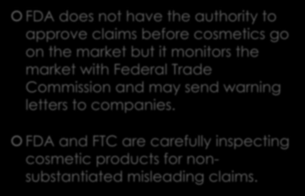 Talking about claims FDA does not have the authority to approve claims