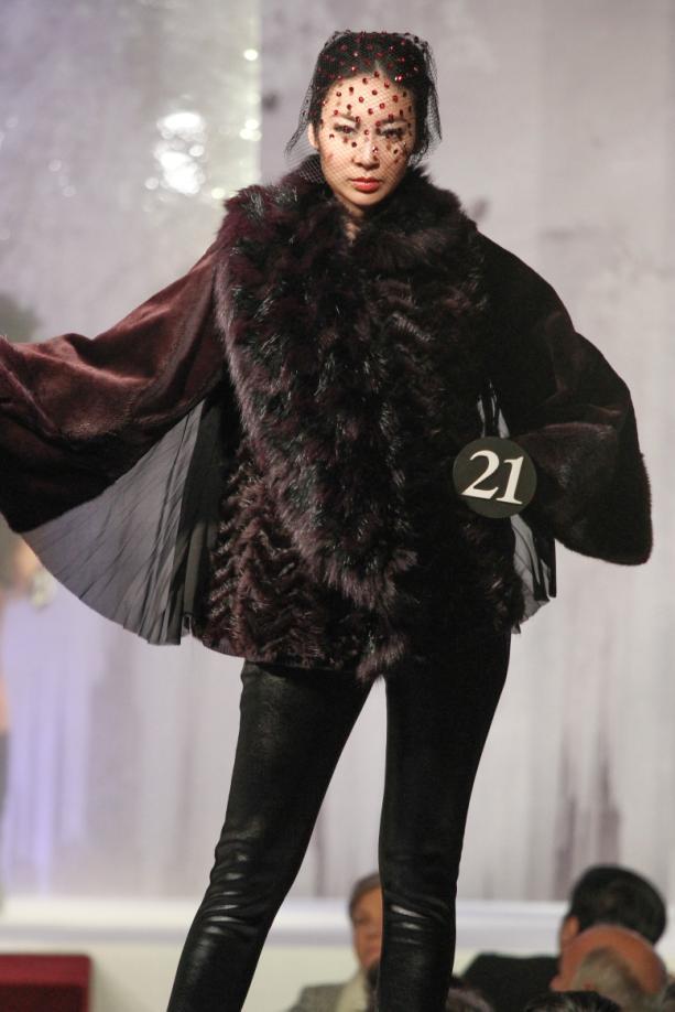 Fur Combination Category Fur Combination Category Winner: Inspired by Art Deco, a kimono trimmed from