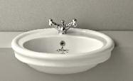 HILLINGDON collection 650mm Basin with Semi Pedestal (1 or 3 Tap Holes)