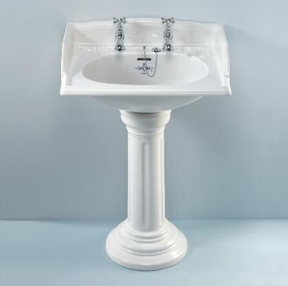 fluted pedestal 645mm 730mm 4 635mm basin (2 or 3 tap hole ) with fluted