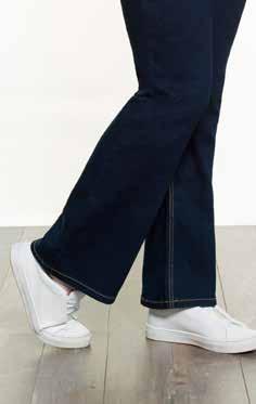 Comfortable waistband with slightly flared leg form.