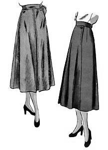 1930s Dior s New Look became popular: a full skirt that fell to just