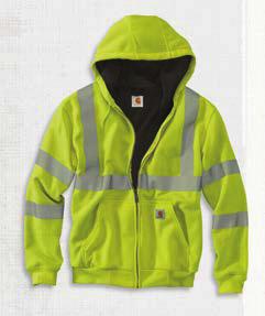 ISEA 107-2010 100501-/Brite Lime 100501-824/Brite Orange High-Visibility Zip-Front Class 3 Thermal-Lined Sweatshirt 100504 ORIGINAL FIT 10.