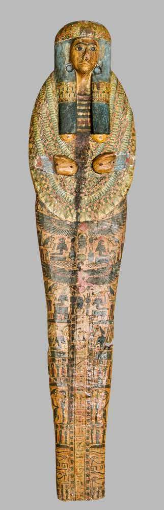 Catalogue No 8. CATALOGUE NO 8. Anthropoid mummy-board of Nesyperunub, usurped by an un-named man OWNER nsy-prw-nbw [Nesypernub] not changed by usurper.