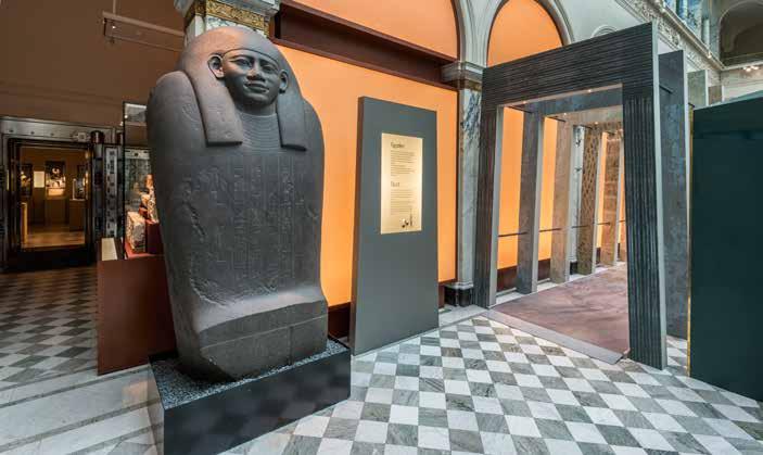Introduction Entrance to the Egyptian exhibition at the Medelhavsmuseet, showing the lid of Cat. 15, the colossal stone anthropoid coffin of Taperet.