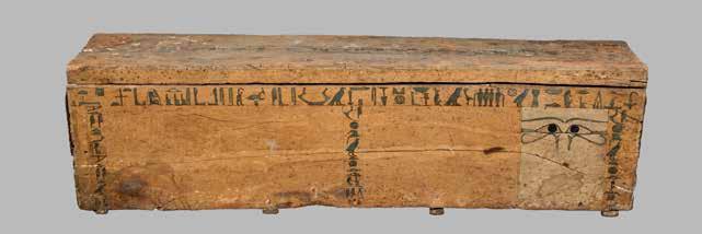 Catalogue No 2. Cat. 2: left side and lid CATALOGUE NO 2. Rectangular wooden coffin of Inyq Cat. 2: right side OWNER inyo [Inyq]; no title. NUMBER MM 10233. DIMENSIONS Length. Width. Depth (lid).