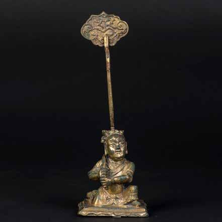 1054 清铜鎏金宗喀巴像 A GILT BRONZE FIGURE OF TSONGKHAPA BUDDHA A Qing Dynasty period bronze Chinese Tsongkhapa Buddha.