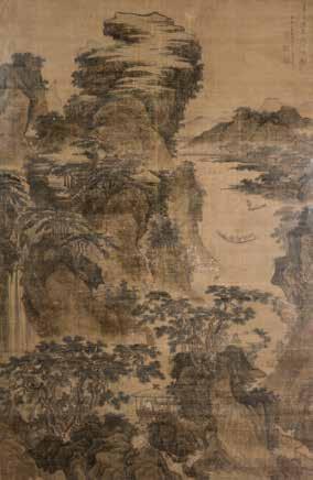 Height 66 Width 42 $8000-12000 1123 张大千款花卉图卷轴 A HANGING SCROLL PAINTING OF FLORAL MOTIF The hanging scroll