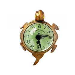 Table Clock with Compass Brass