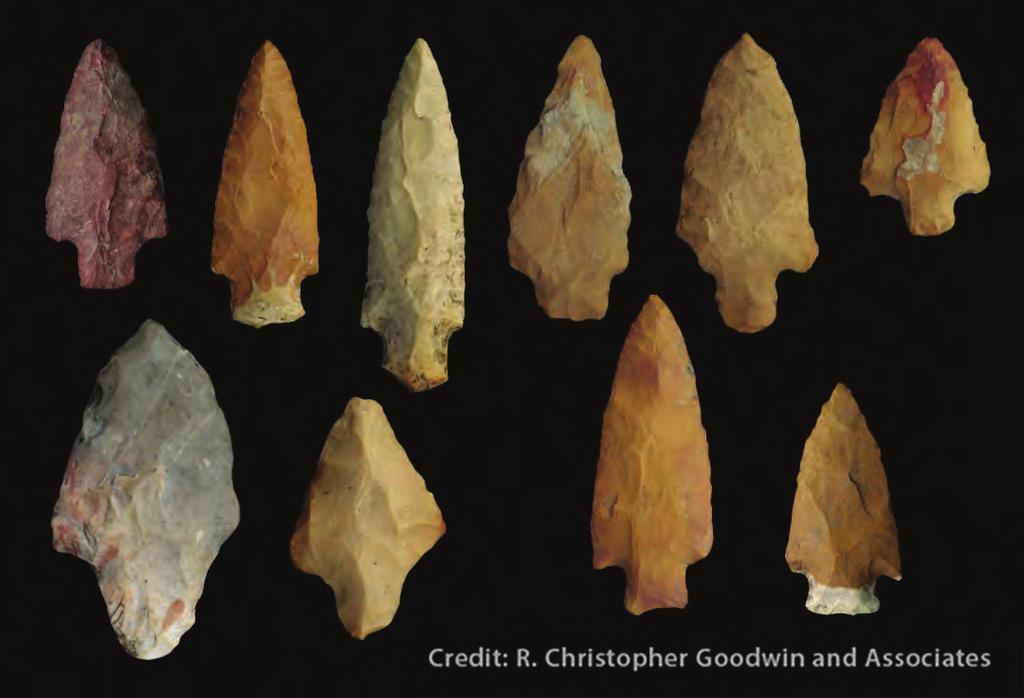 Chipped Stone Tools Projectile points were the sharp tips on the ends of spears, darts or possibly harpoons. Some of the stone used for projectile points came from other states.