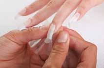 7 7 Apply a layer of wrap resin over the entire surface of the nail and tip. Remember to keep the nail adhesive off the skin.