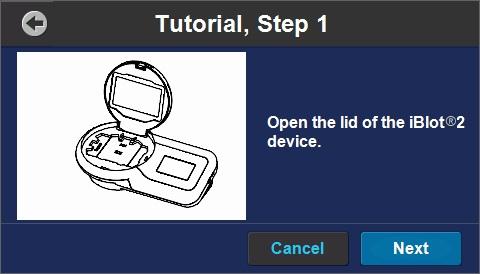 iblot 2 Gel Transfer Device tutorial The Tutorial button provides step-by-step instructions for assembling and running a transfer stack
