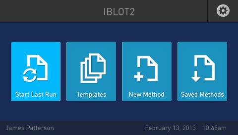 Creating Custom Methods from a Template Introduction Select a Template Custom methods can be created and saved on the iblot 2 Gel Transfer Device for specific applications, or fine-tuning transfer