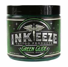 For use during and after a tattoo Petroleum free 1.75 fl $11.00 1 case (24x 1.75fl) $140.00 ink eeze - green glide tattoo ointment (6 oz.