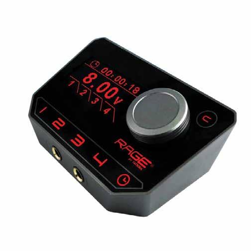 00 Maintained or momentary foot pedal modes Jump-start enabled for hard to start rotaries Fully anodized aluminum housing available in silver or black RAGE POWER SUPPLY TOUCH SCREEN ts-rage-touch-gm