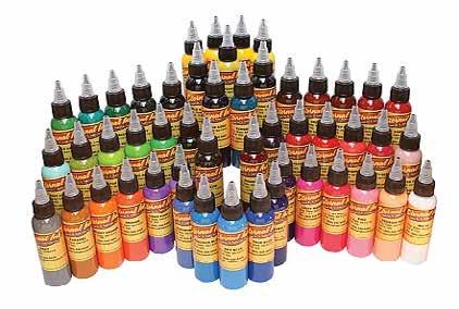 ETERNAL INK Eternal Ink offers over 100 of the brightest colors on the market. The inks are made to stay bright even years after initial healing.