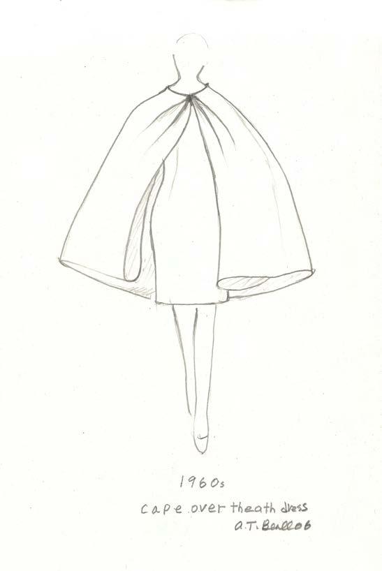 dress silhouettes are cut with lines